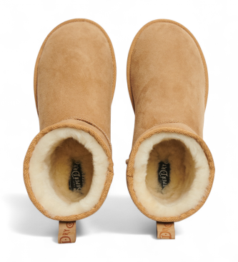 Superdry Bottines en daim et sherpa beige