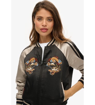 Superdry Giubbotto bomber ricamato Sukajan nero