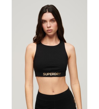 Superdry Reggiseno sportivo con logo Sportswear nero