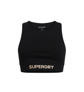 Superdry Reggiseno sportivo con logo Sportswear nero