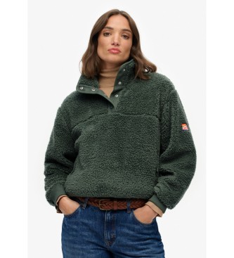 Superdry Superblød trøje med halv lynlås, grøn