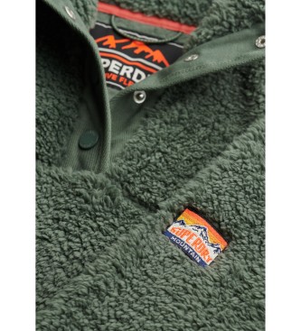 Superdry Superblød trøje med halv lynlås, grøn