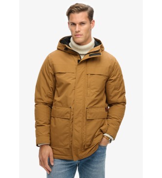 Superdry Odvečna rjava parka s kapuco