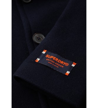 Superdry Granatowy płaszcz w grochy
