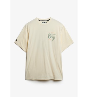 Superdry T-shirt Tap Room Oversized branca