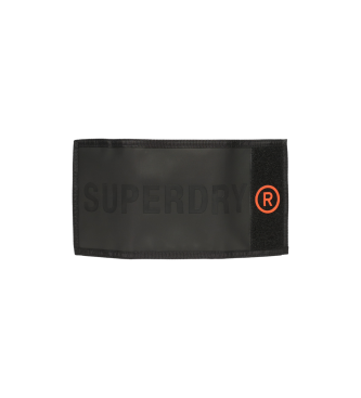 Superdry Cartera plegable de lona de diseo trptico negro