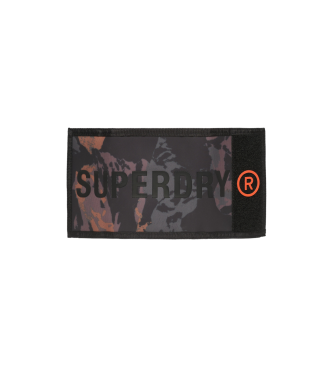 Superdry Vikbar portflj i kamouflagemnstrad canvas med triptykdesign