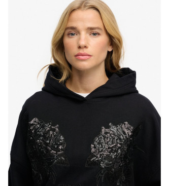 Superdry Sweatshirt Tattoo Embellish Oversize noir