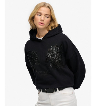 Superdry Sweatshirt Tattoo Embellish Oversize noir