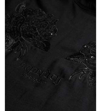 Superdry Sweatshirt Tattoo Embellish Oversize noir