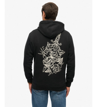 Superdry Tattoo Flash Ohlapna majica črna