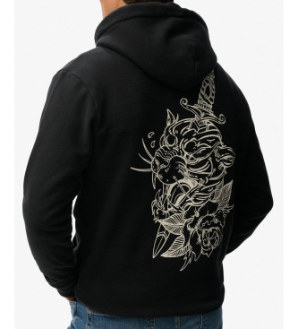 Superdry Tattoo Flash Ohlapna majica črna