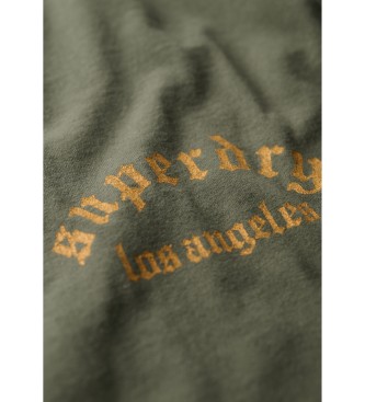 Superdry Tattoo rug grafisch los T-shirt groen