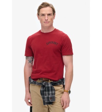 Superdry T-shirt rouge avec tatouage