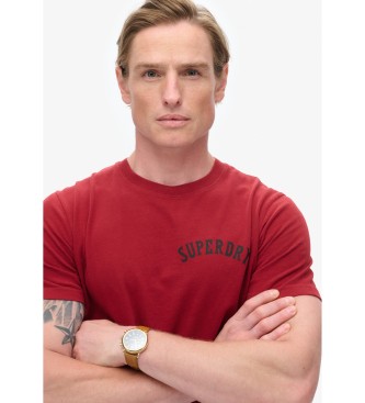 Superdry T-shirt rouge avec tatouage