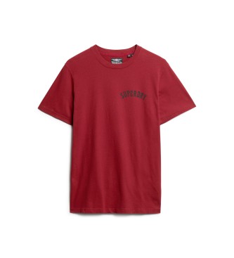 Superdry T-shirt rouge avec tatouage