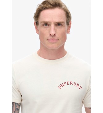 Superdry T-shirt blanc avec tatouage