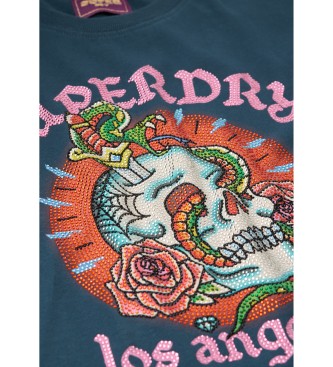 Superdry Camiseta Tattoo Rhinestone marino