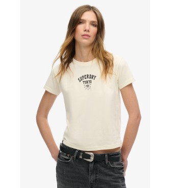 Superdry Tattoo Rhinestone T-shirt benvit