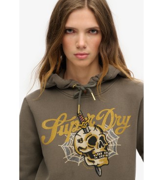 Superdry Szara bluza z kapturem z grafiką Tattoo Script