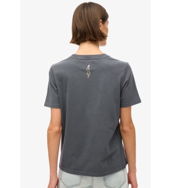 Superdry T-shirt Tattoo Script Relaxed cinzenta