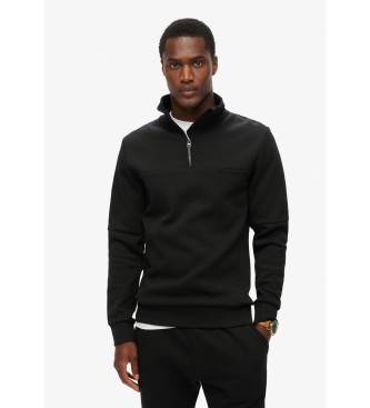 Superdry Loose sweatshirt with half zip Tech   black