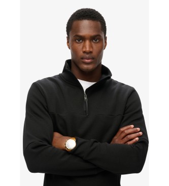 Superdry Loose sweatshirt with half zip Tech   black