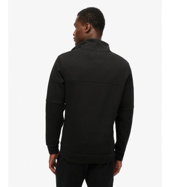 Superdry Loose sweatshirt with half zip Tech   black