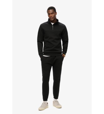 Superdry Loose sweatshirt with half zip Tech   black