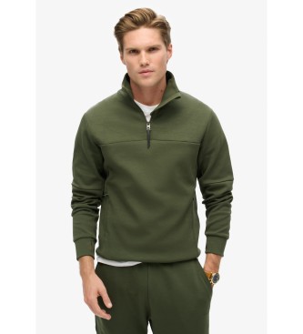 Superdry Sweatshirt verde tecnolgica com meio fecho de correr  