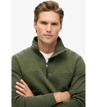 Superdry Sudadera suelta con media cremallera Tech verde  