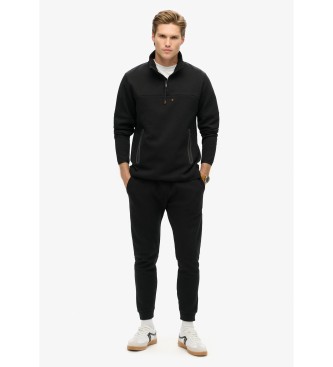 Superdry Half zip loose fit sweatshirt med Tech-logo, sort