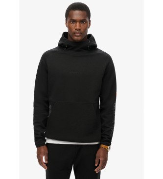 Superdry Lstsiddende sweatshirt med htte og Tech-logo  sort