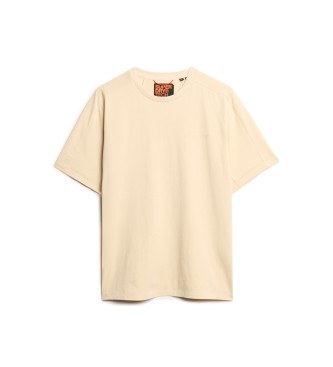 Superdry Koszulka Tech beige o luźnym kroju