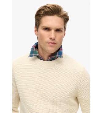 Superdry Knitted jumper with round collar and white texture