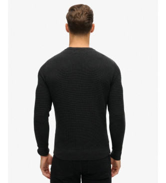 Superdry Knitted jumper with round neck and black texture