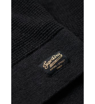 Superdry Maglione lavorato a maglia girocollo testurizzato nero