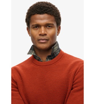 Superdry Knitted jumper with round neck and orange texture