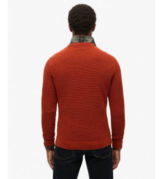 Superdry Jersey de punto con cuello redondo y textura naranja