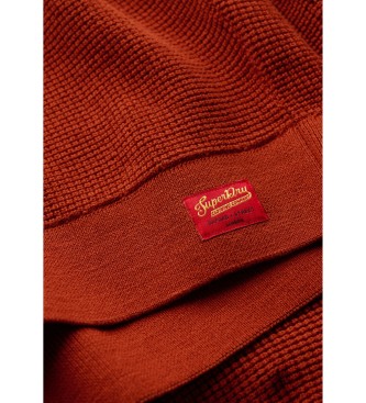 Superdry Knitted jumper with round neck and orange texture