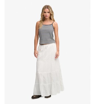 Superdry Tiered Maxi nederdel råhvid