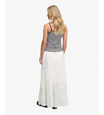 Superdry Tiered Maxi nederdel råhvid