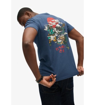 Superdry T-shirt dcontract Tokyo bleu