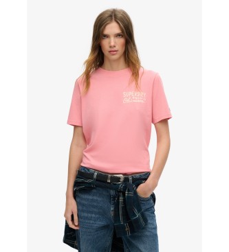 Superdry Tokio Strass roze T-shirt