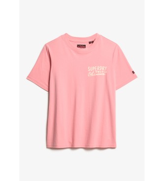 Superdry T-shirt rose Tokyo Rhinestone