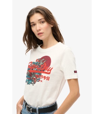 Superdry Relaxed grafisch T-shirt met logo Tokyo Vintage wit