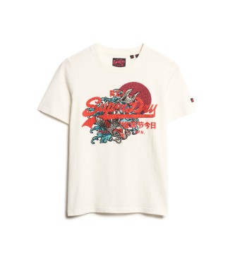 Superdry Relaxed grafisch T-shirt met logo Tokyo Vintage wit