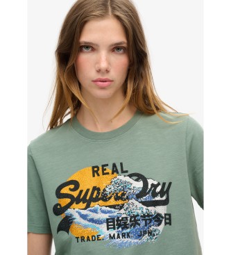 Superdry T-shirt Tokyo Vl vert