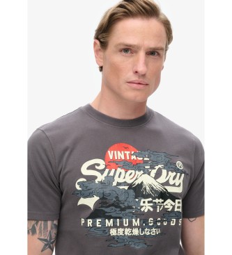 Superdry Camiseta grfica Tokyo gris