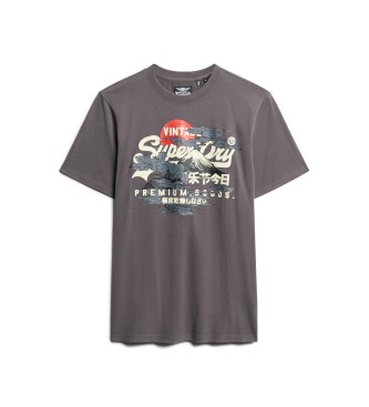 Superdry Camiseta grfica Tokyo gris